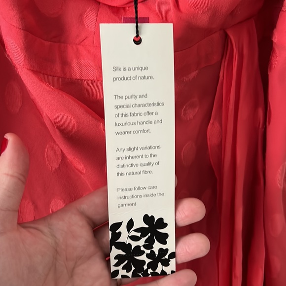 Jaques Vert Pink Silk Sweetheart Neck Empire Waist Tea Length Dress Size 16 NWT - Picture 4 of 12